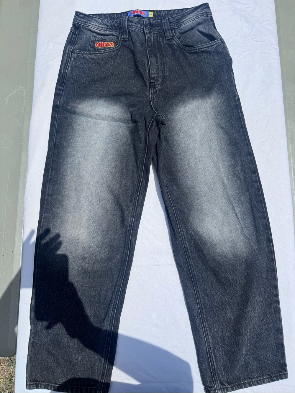 Empyre Men's Washed Black Straight-Leg Jeans